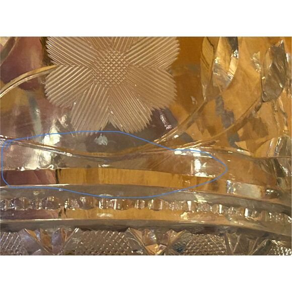 American Brilliant Period ABP Cut Crystal Flower Scalloped Sugar Bowl (5352) - Picture 10 of 10